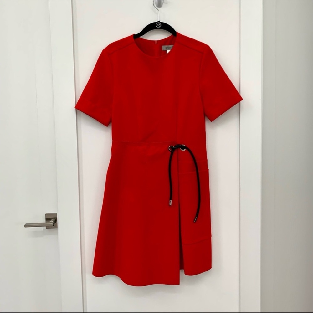 Sportmax Red Hot Tie Waist Dress